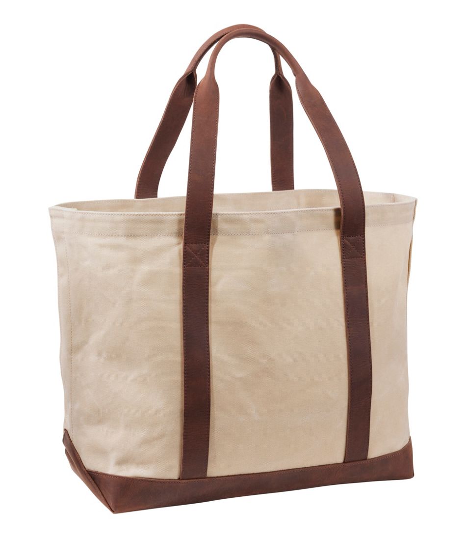 L.L.BeanLeather-Trim Waxed Canvas Tote
