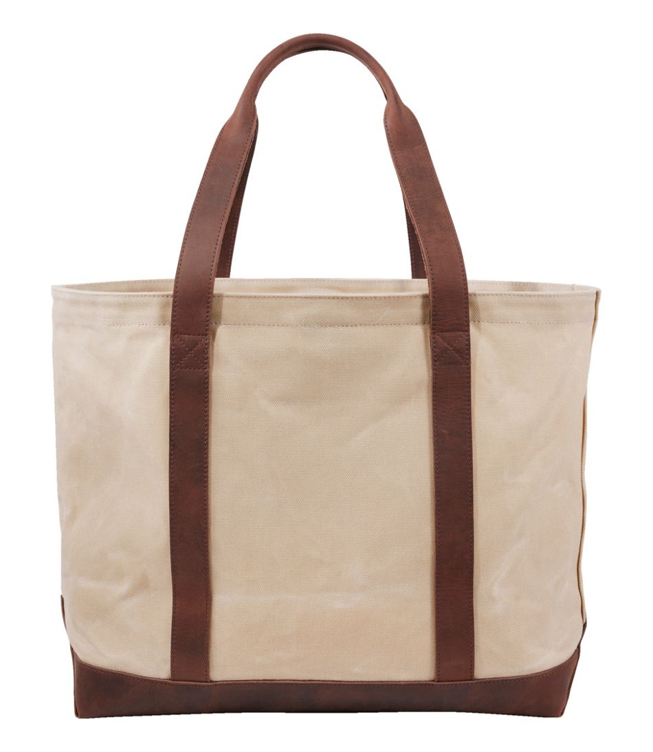 L.L.BeanLeather-Trim Waxed Canvas Tote