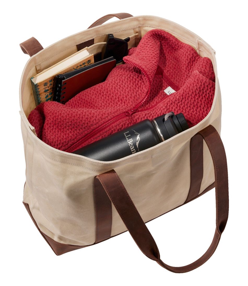L.L.BeanLeather-Trim Waxed Canvas Tote