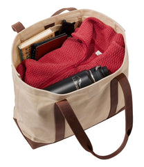 L.L.BeanLeather-Trim Waxed Canvas Tote