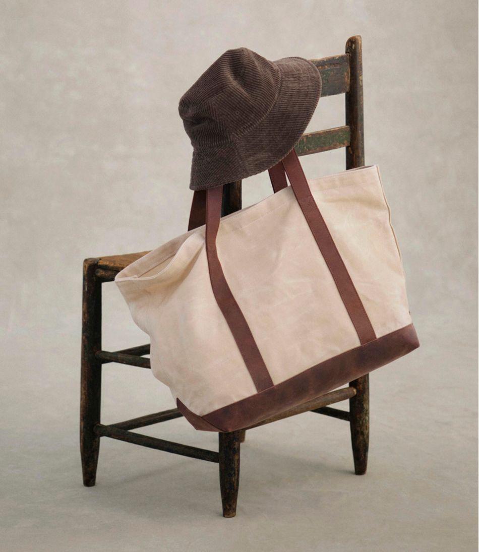 L.L.BeanLeather-Trim Waxed Canvas Tote
