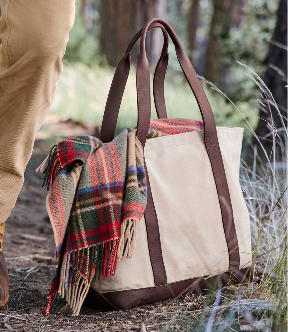 L.L.BeanLeather-Trim Waxed Canvas Tote