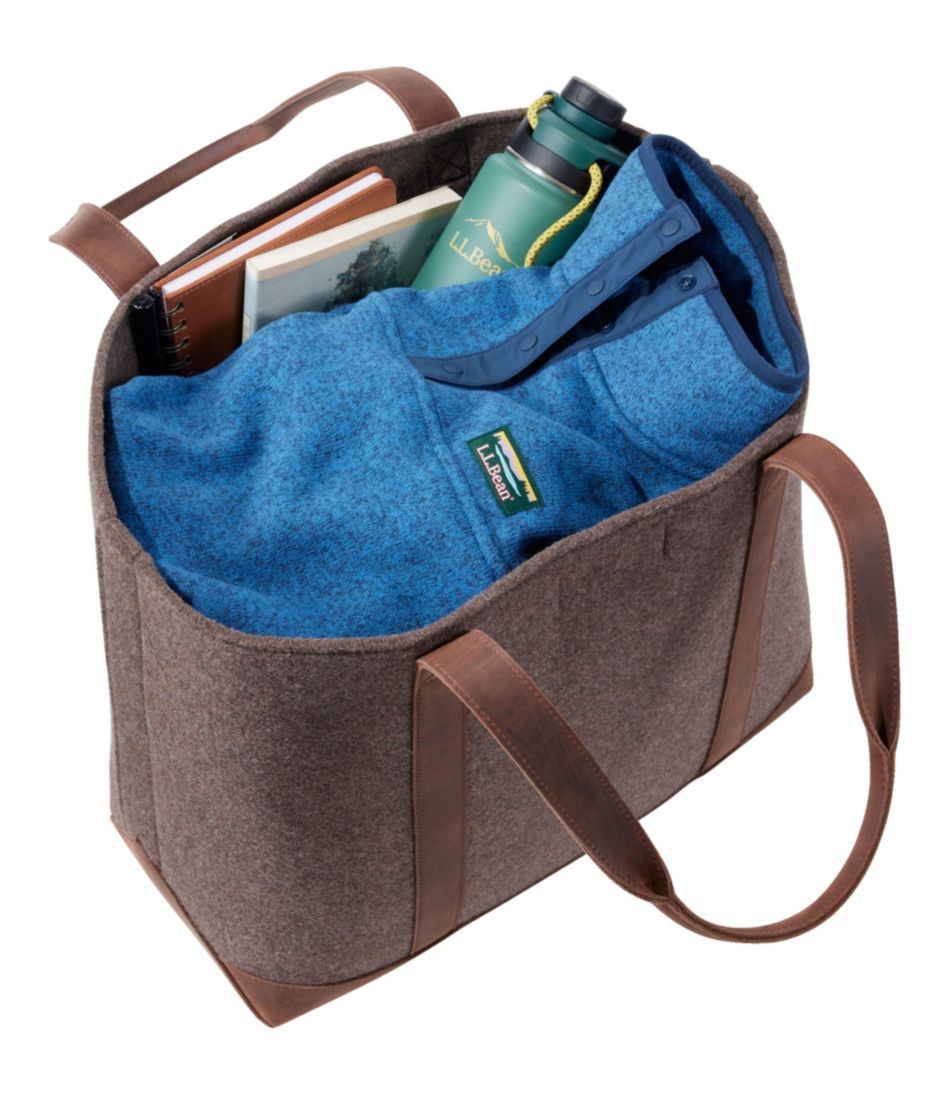 L.L.BeanLeather-Trim Wool Tote