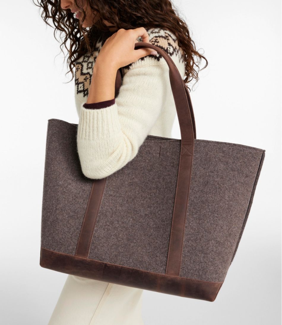L.L.BeanLeather-Trim Wool Tote
