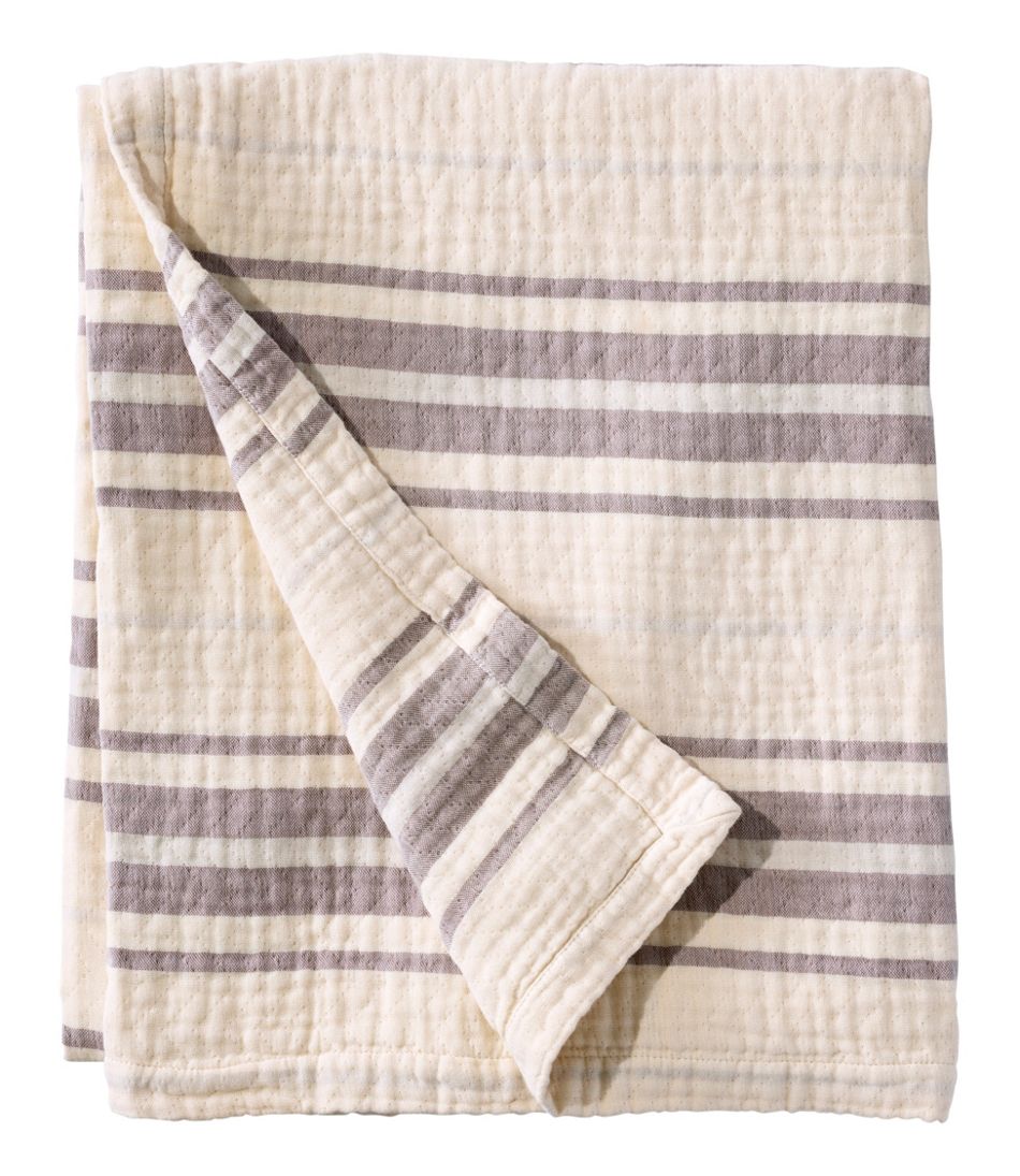 L.L.BeanLightweight Cotton Gauze Throw, Stripe