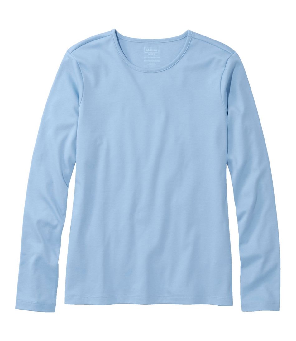 L.L.BeanWomen's Pima Cotton Tee, Long-Sleeve Crewneck