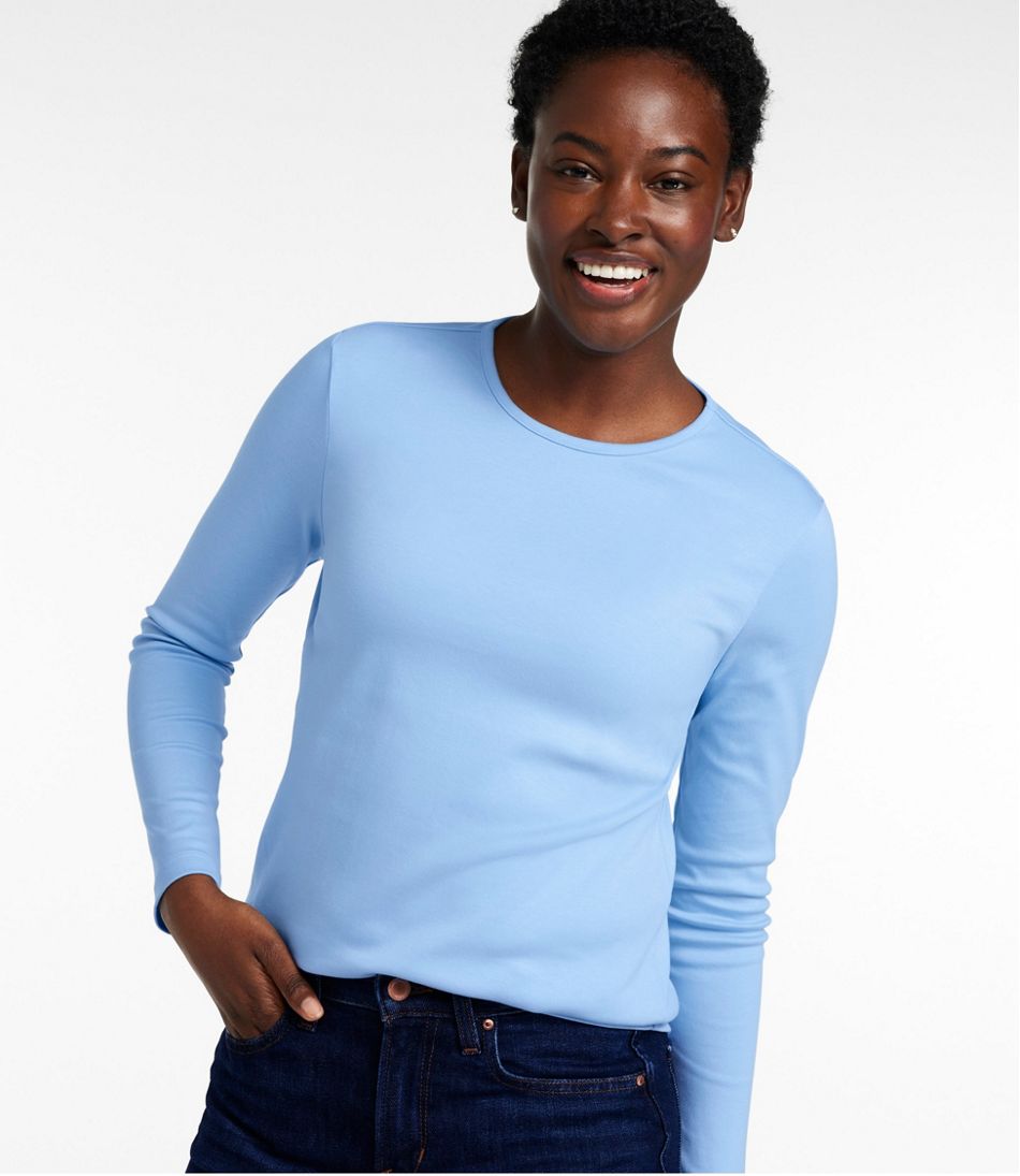 L.L.BeanWomen's Pima Cotton Tee, Long-Sleeve Crewneck