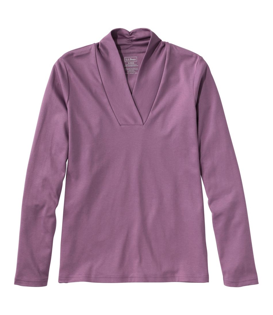 L.L.BeanWomen's Pima Cotton Tee, Shawl Long-Sleeve