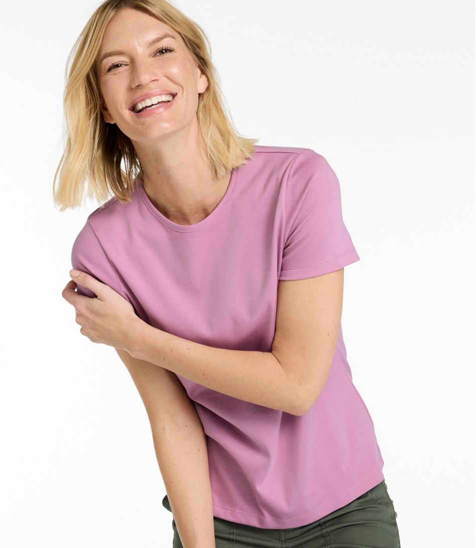 L.L.BeanWomen's Pima Cotton Tee, Short-Sleeve Crewneck