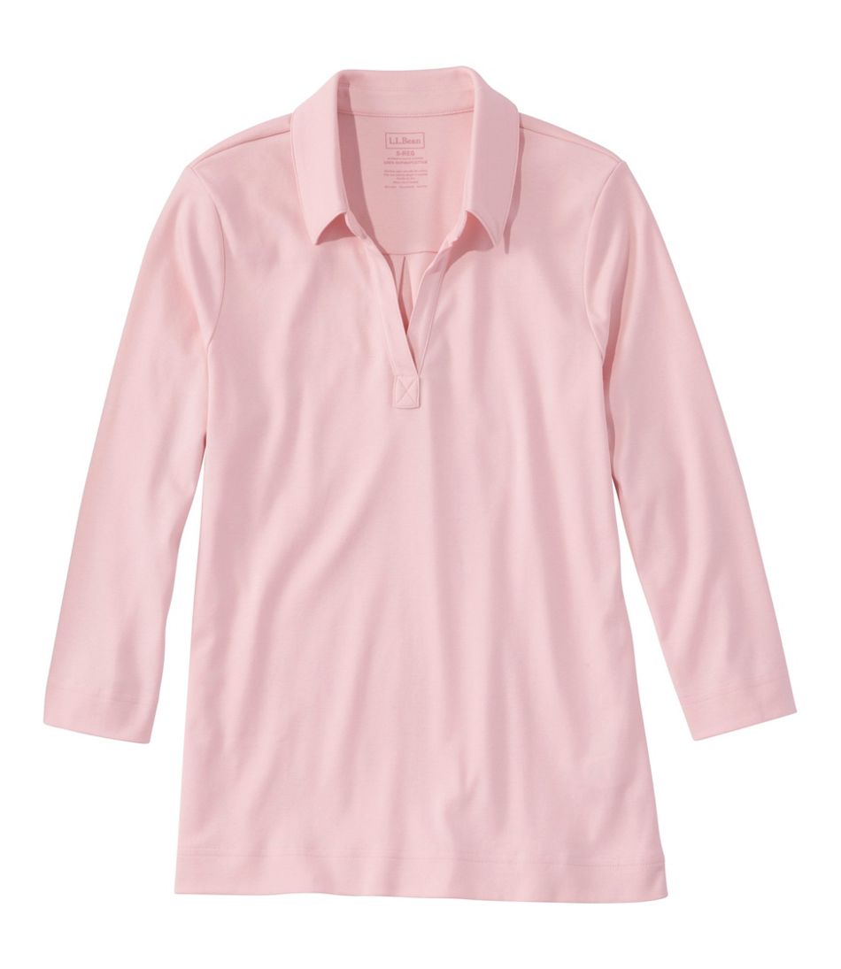 L.L.BeanWomen's Pima Cotton Tee, Three-Quarter-Sleeve Polo