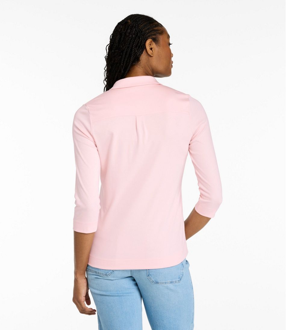 L.L.BeanWomen's Pima Cotton Tee, Three-Quarter-Sleeve Polo