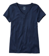 L.L.BeanWomen's Pima Cotton Shaped V-Neck, Short-Sleeve