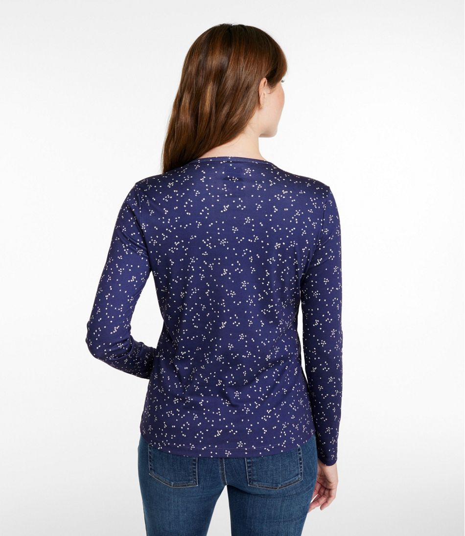 L.L.BeanWomen's Pima Cotton Tee, Long-Sleeve Crewneck Print