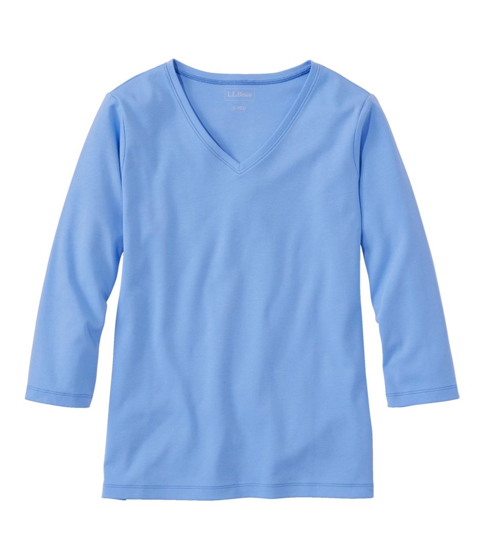 L.L.BeanWomen's V-Neck, Three-Quarter-Sleeve