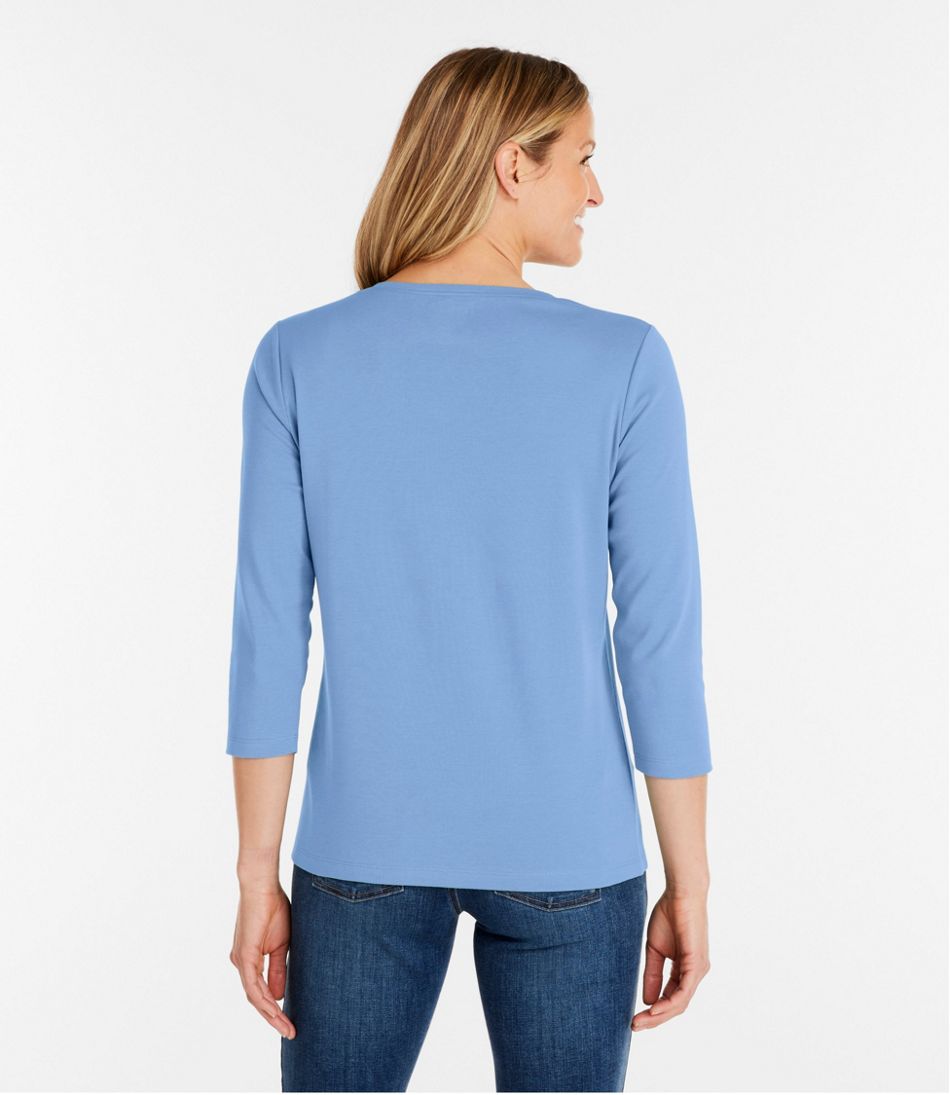 L.L.BeanWomen's V-Neck, Three-Quarter-Sleeve