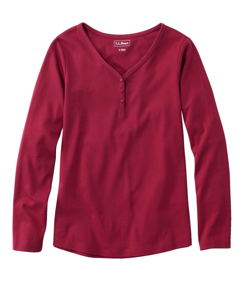 L.L.BeanWomen's V-Neck Henley, Long-Sleeve