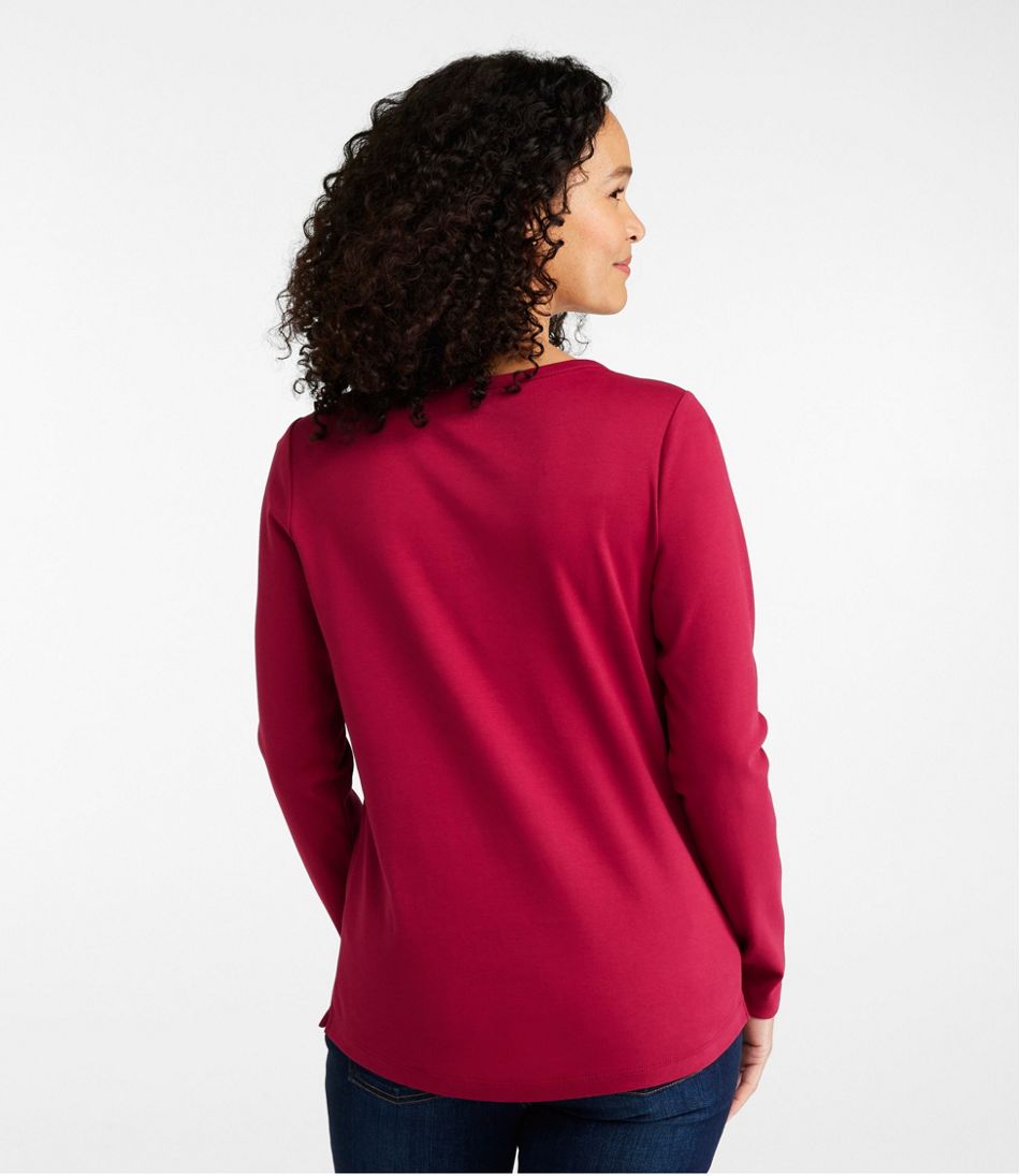 L.L.BeanWomen's V-Neck Henley, Long-Sleeve