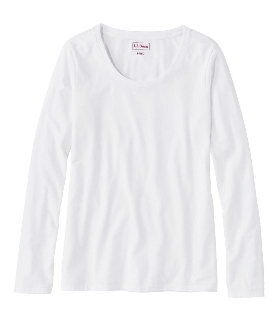 L.L.BeanWomen's Soft Stretch Supima-Blend Tee, Scoopneck Long-Sleeve