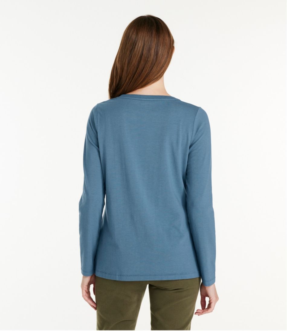 L.L.BeanWomen's Soft Stretch Supima-Blend Tee, Scoopneck Long-Sleeve