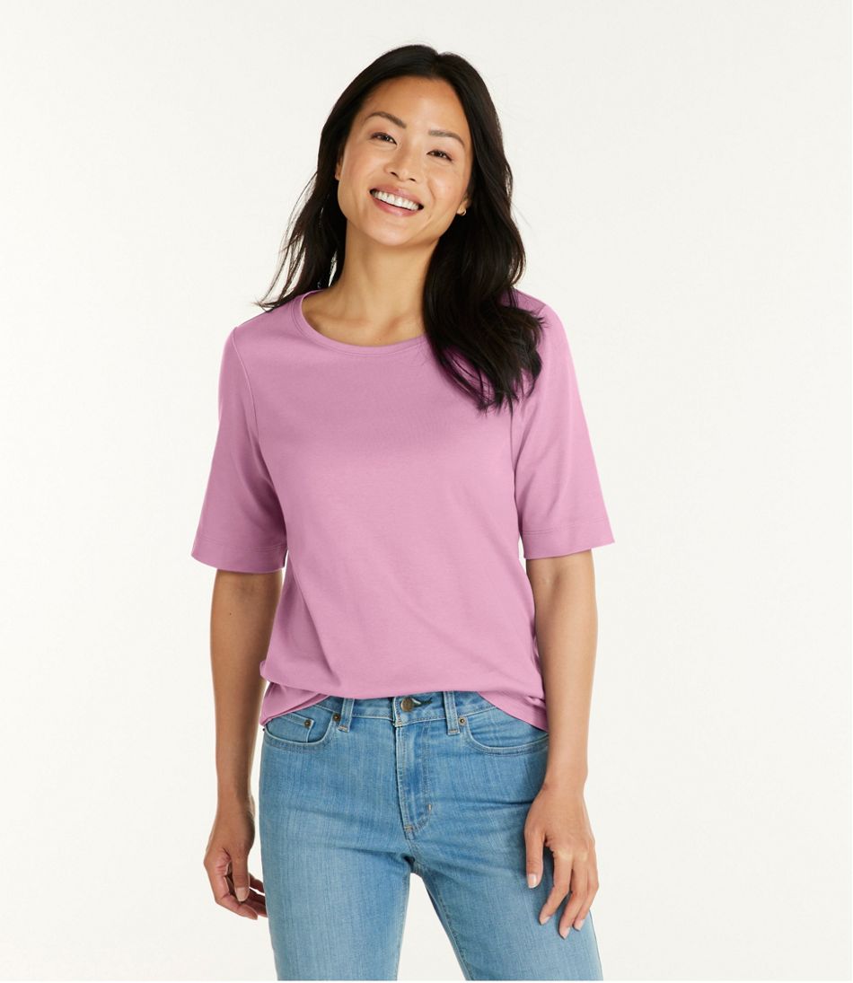 L.L.BeanWomen's Jewelneck Tee, Elbow-Sleeve