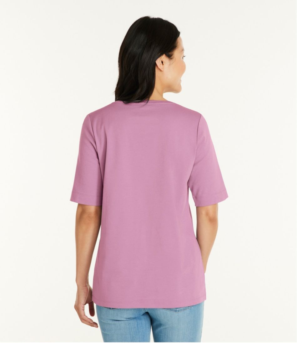 L.L.BeanWomen's Jewelneck Tee, Elbow-Sleeve