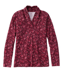 L.L.BeanWomen's Pima Cotton Tee, Shawl Long-Sleeve Print