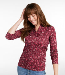 L.L.BeanWomen's Pima Cotton Tee, Shawl Long-Sleeve Print
