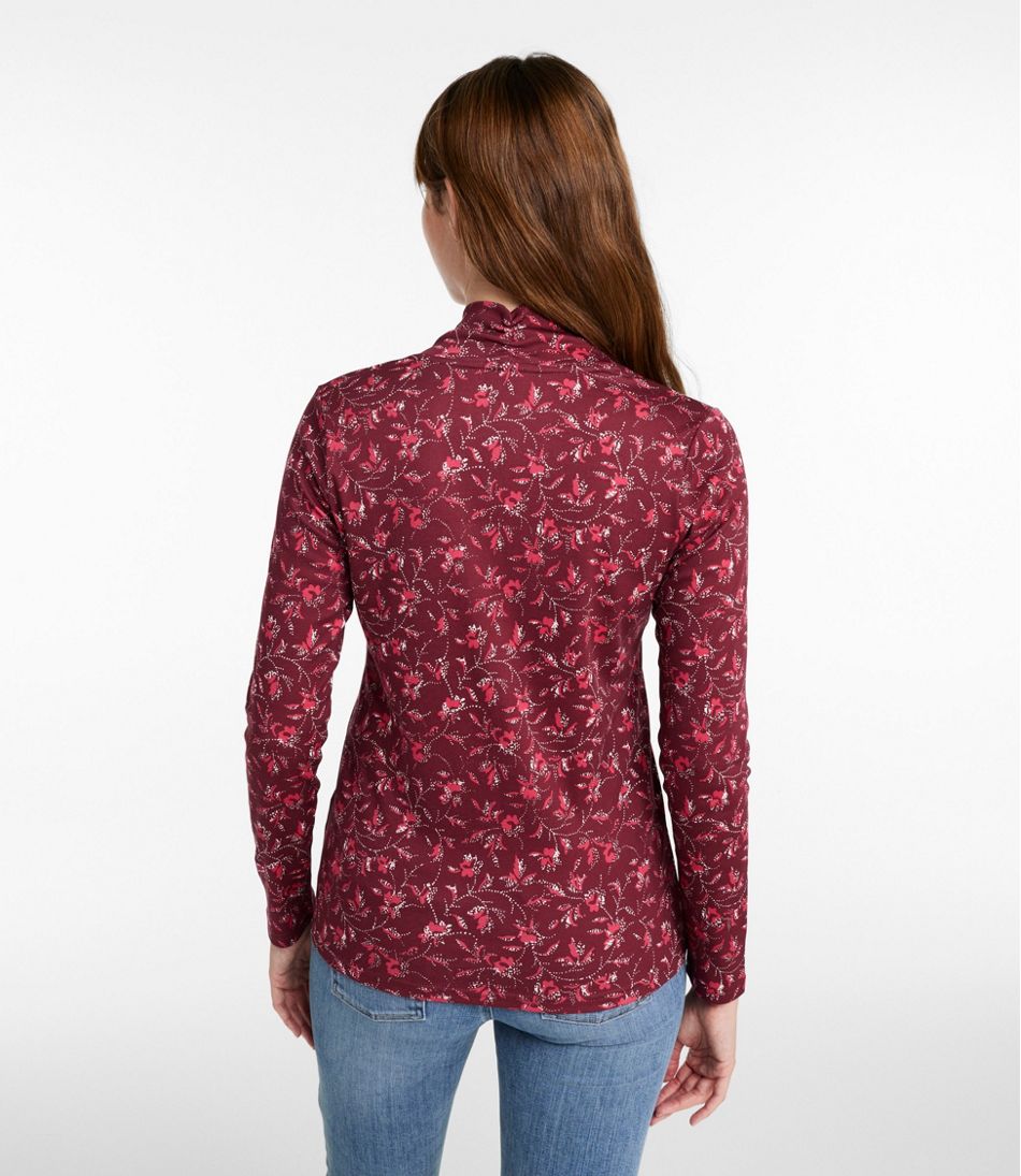 L.L.BeanWomen's Pima Cotton Tee, Shawl Long-Sleeve Print