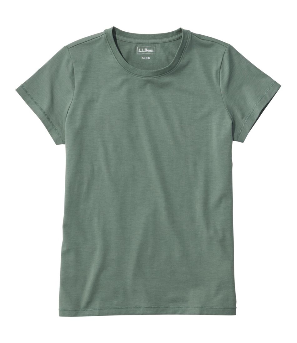 L.L.BeanWomen's Soft Stretch Supima-Blend Tee, Crewneck Short-Sleeve