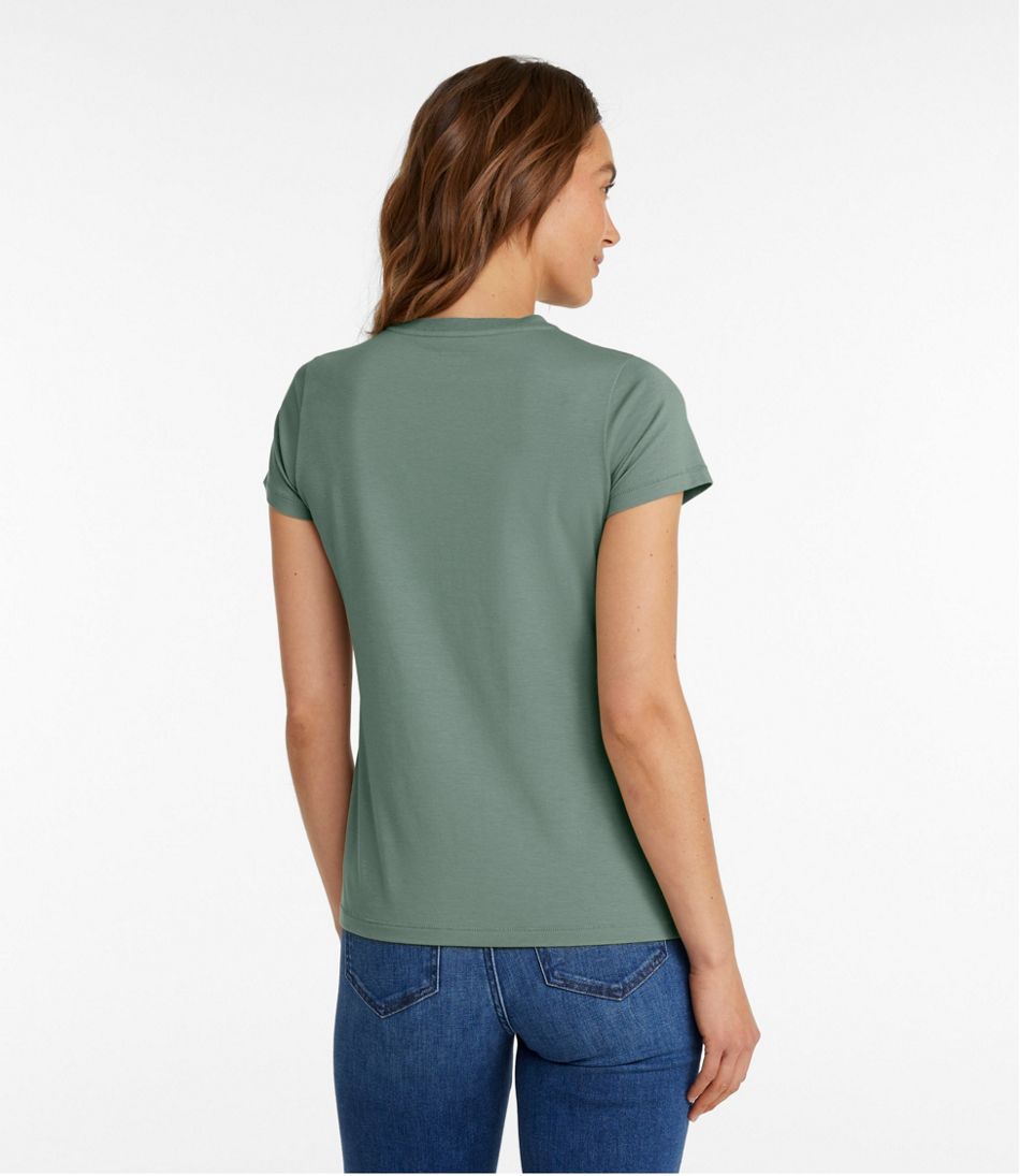 L.L.BeanWomen's Soft Stretch Supima-Blend Tee, Crewneck Short-Sleeve