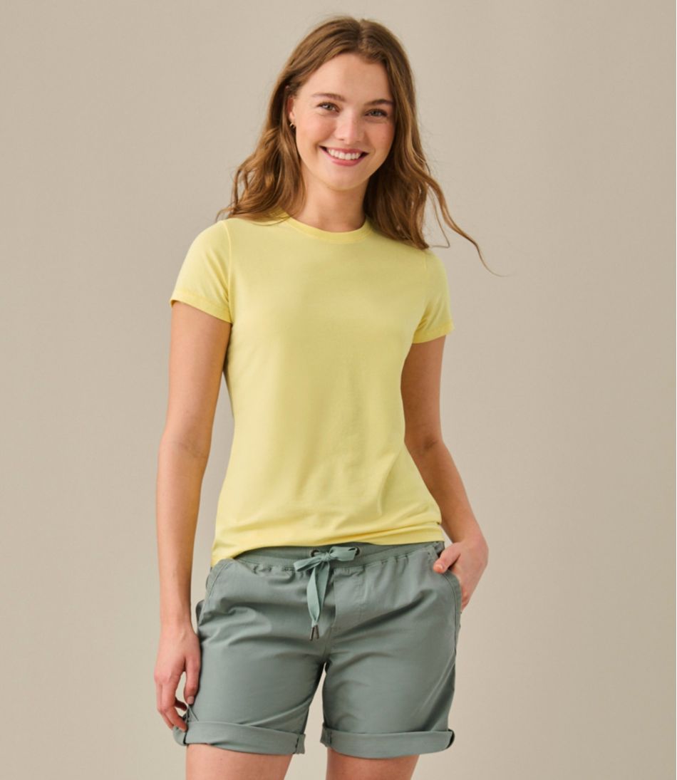 L.L.BeanWomen's Soft Stretch Supima-Blend Tee, Crewneck Short-Sleeve
