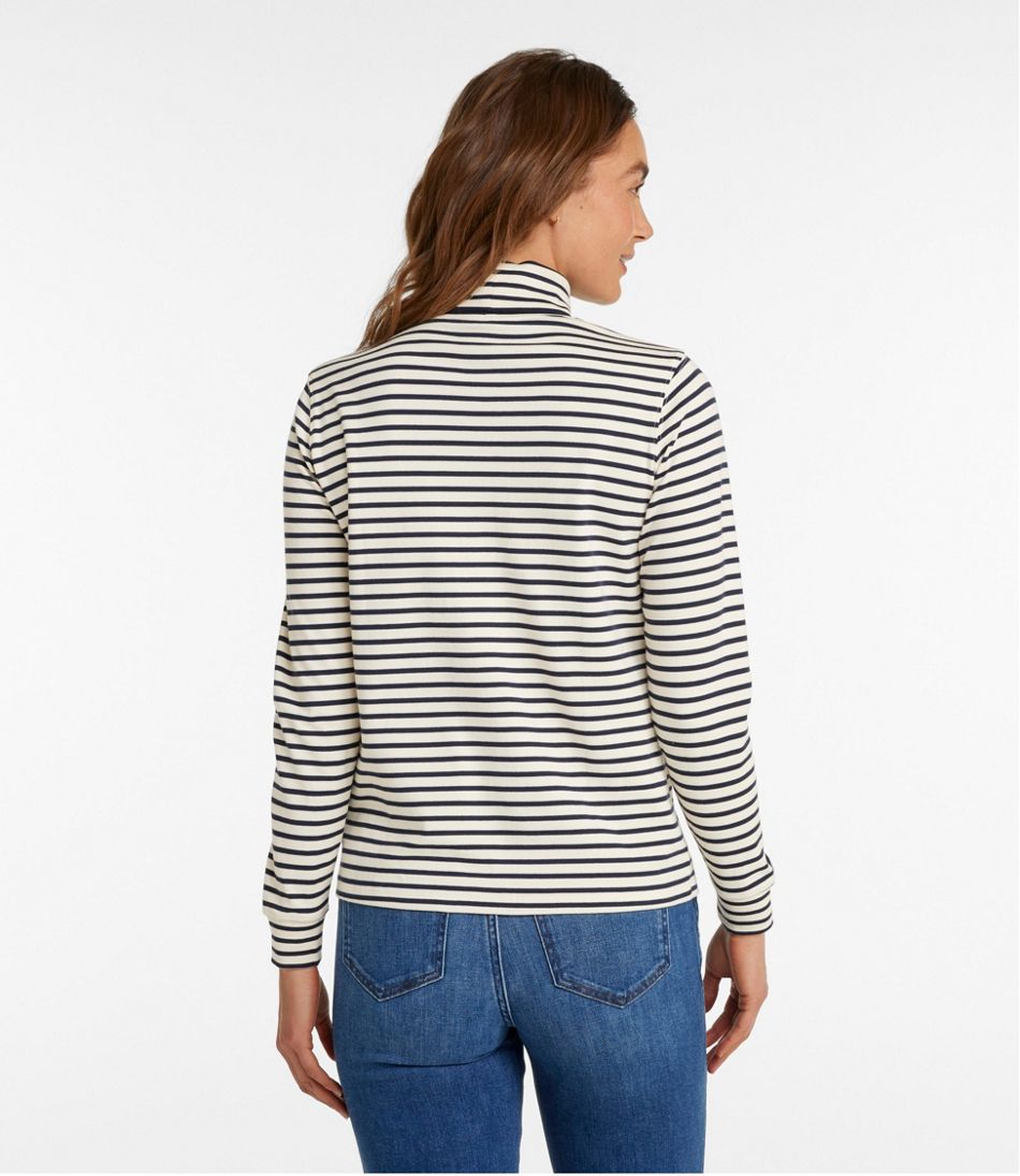 L.L.BeanWomen's Interlock Turtleneck, Long-Sleeve Stripe