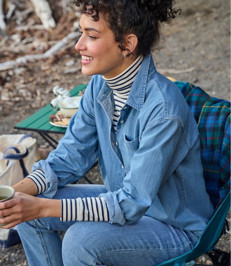 L.L.BeanWomen's Interlock Turtleneck, Long-Sleeve Stripe