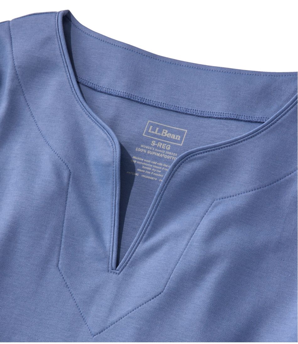 L.L.BeanWomen's Pima Cotton Tunic, Three-Quarter-Sleeve Splitneck