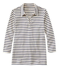 L.L.BeanWomen's Pima Cotton Tee, Three-Quarter-Sleeve Polo Stripe