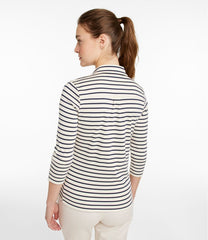L.L.BeanWomen's Pima Cotton Tee, Three-Quarter-Sleeve Polo Stripe