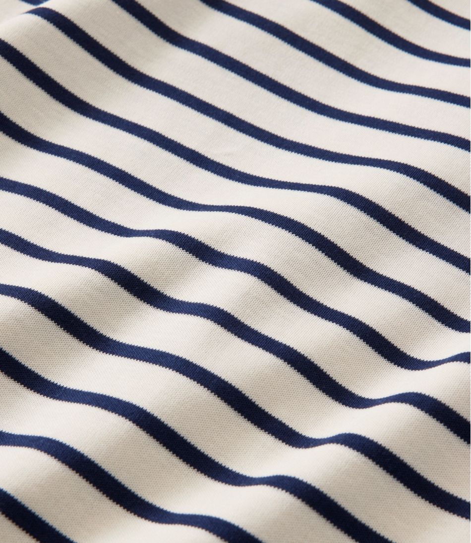 L.L.BeanWomen's Pima Cotton Tee, Three-Quarter-Sleeve Polo Stripe