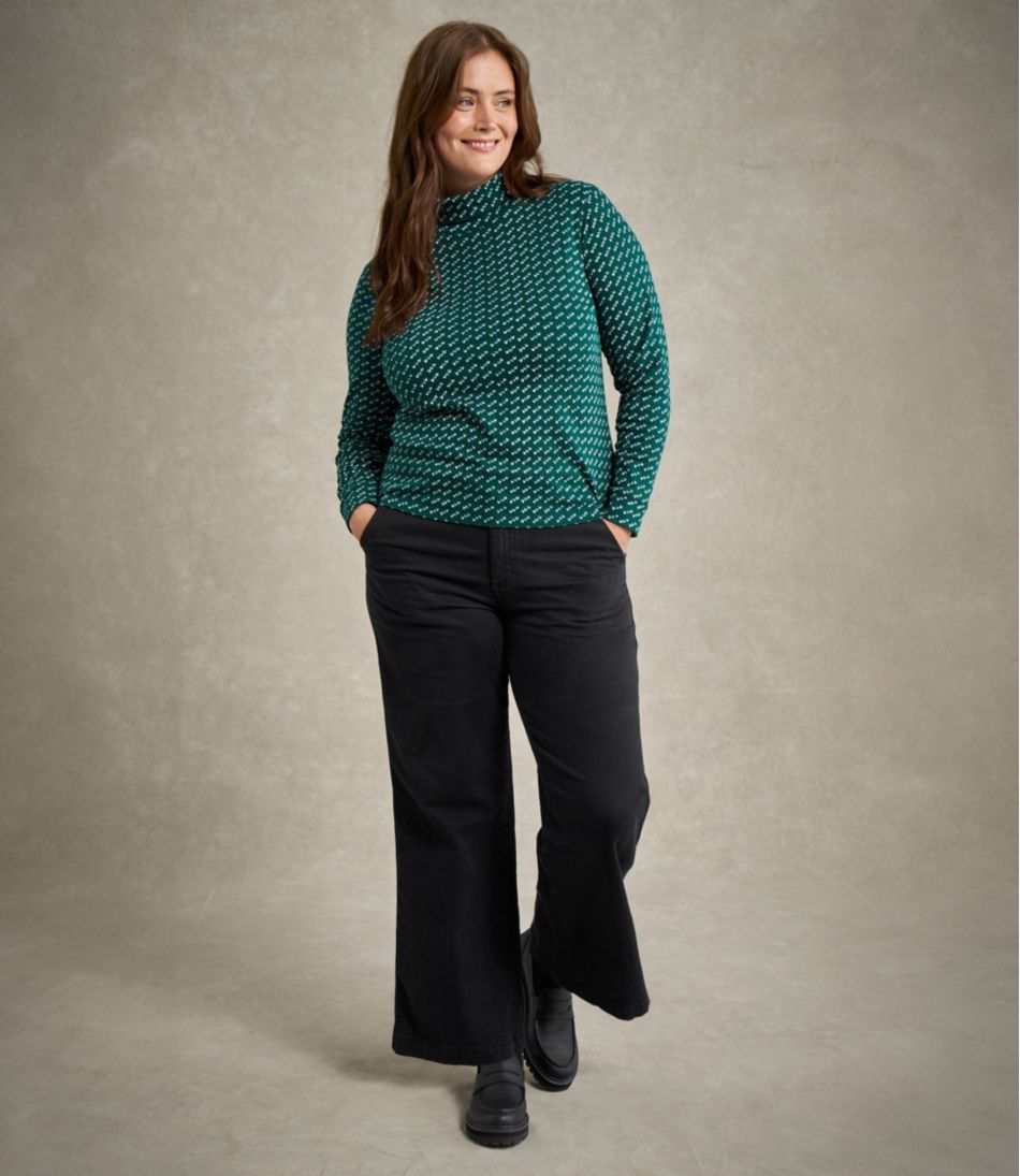 L.L.BeanWomen's Interlock Turtleneck, Long-Sleeve Allover Print