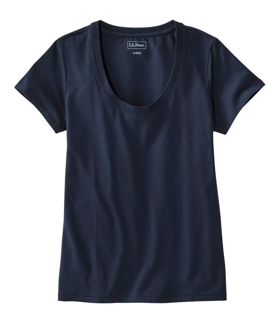 L.L.BeanWomen's Soft Stretch Supima-Blend Tee, Scoopneck Short-Sleeve