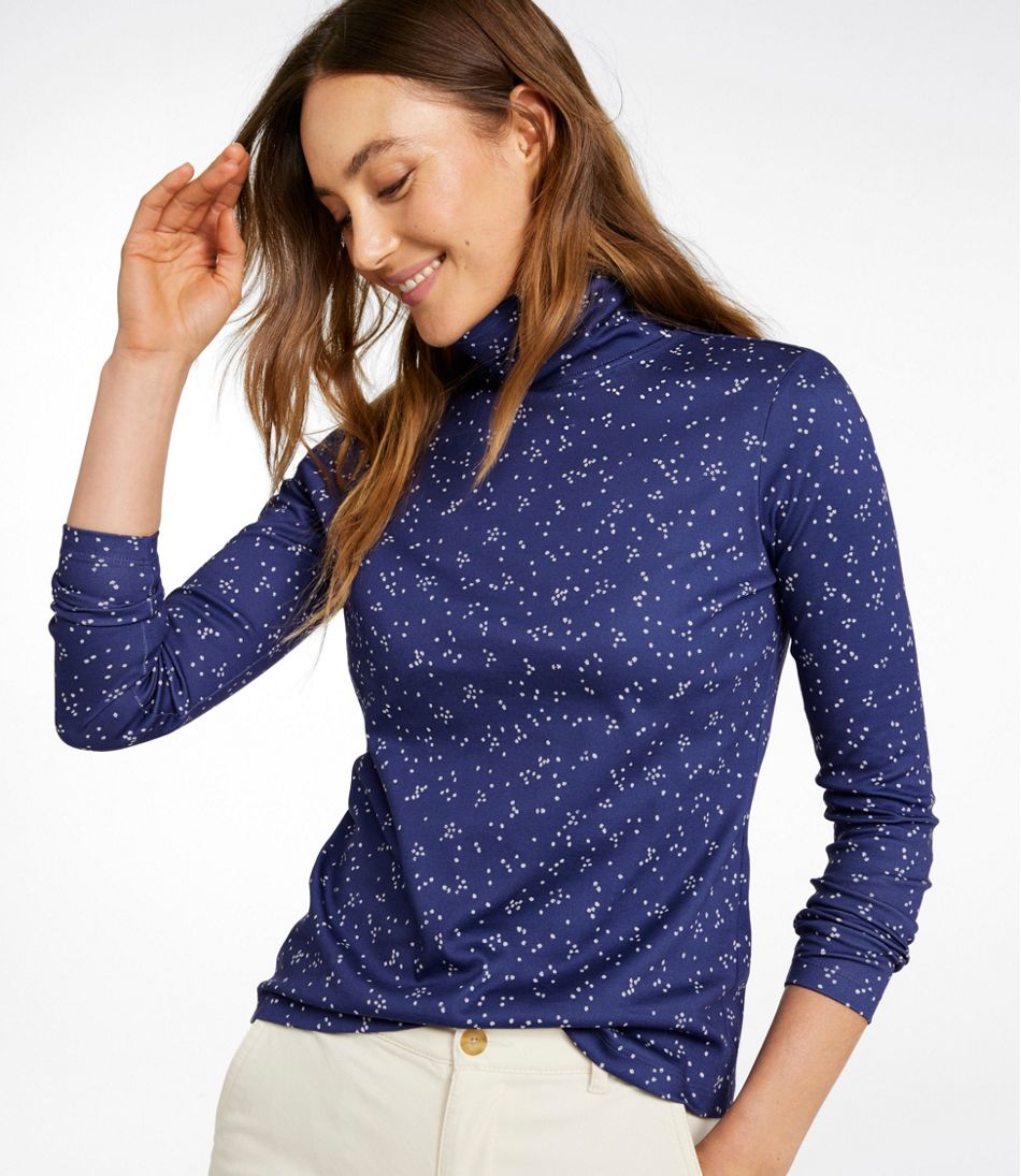 L.L.BeanWomen's Pima Cotton Turtleneck, Long-Sleeve Print