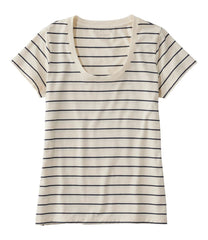 L.L.BeanWomen's Soft Stretch Supima-Blend Tee, Scoopneck Short-Sleeve Stripe