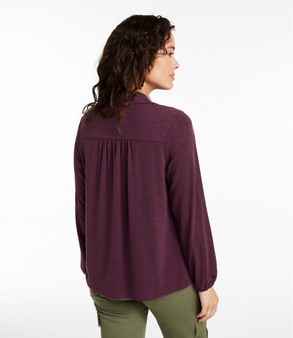 L.L.BeanCamden Hills Tee, Button-Front Shirt