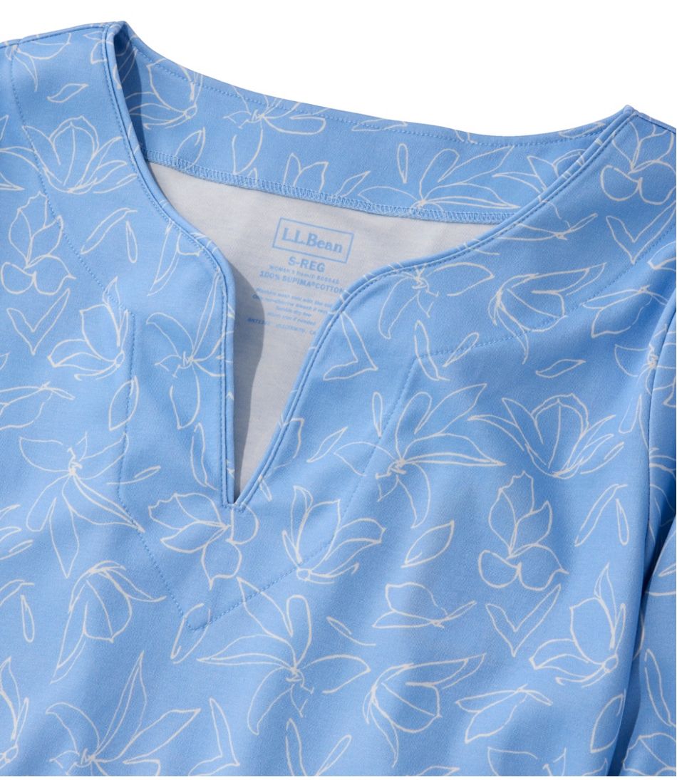 L.L.BeanWomen's Pima Cotton Tunic, Three-Quarter-Sleeve Splitneck Print