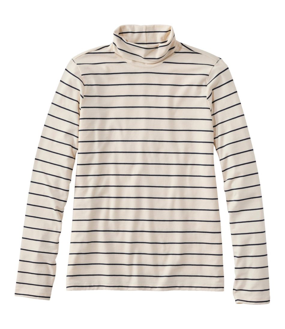 L.L.BeanWomen's Soft Stretch Supima-Blend Tee, Turtleneck Stripe