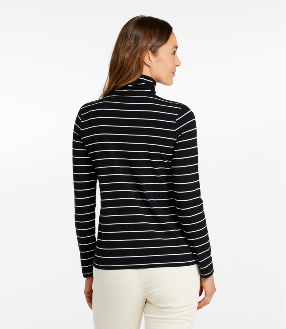 L.L.BeanWomen's Soft Stretch Supima-Blend Tee, Turtleneck Stripe
