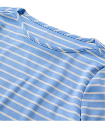 L.L.BeanWomen's Pima Cotton Tee, Elbow-Sleeve Boatneck Stripe