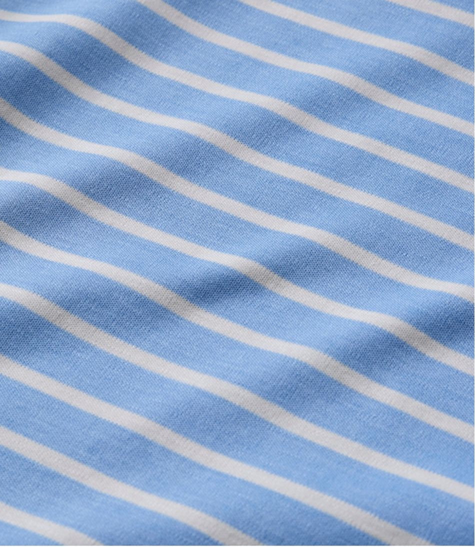 L.L.BeanWomen's Pima Cotton Tee, Elbow-Sleeve Boatneck Stripe