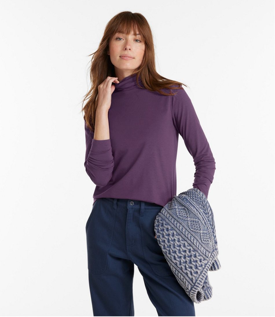 L.L.BeanWomen's Soft Stretch Supima-Blend Tee, Turtleneck