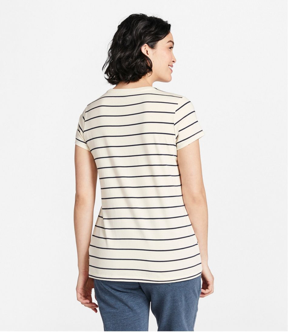 L.L.BeanWomen's Soft Stretch Supima-Blend Tee, Crewneck Short-Sleeve Striped