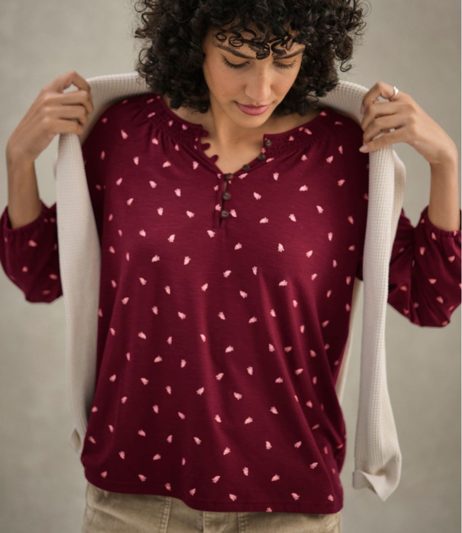 L.L.BeanWomen's Camden Hills Tee, Three-Quarter-Sleeve Print